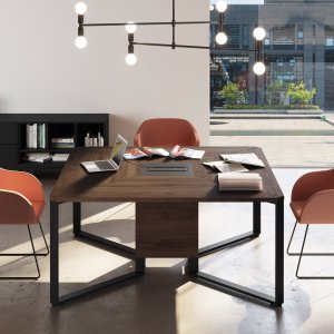 I-Meet lectern with chrome-effect trim and cable-ways