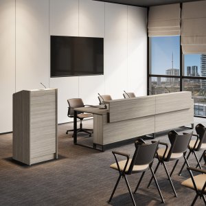 Long I-Meet conference table in Bali Walnut for the boardroom