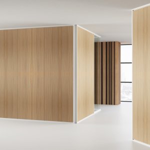 Freestanding Mood partition at 222 cm defining a room without touching the ceiling