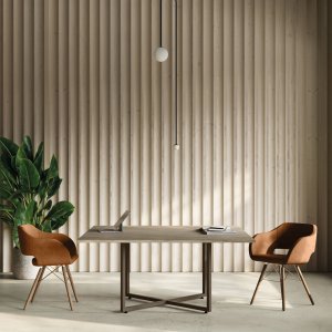 Sigma meeting table on cross base with pop-up power tower