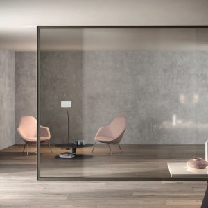 Office partition walls Simple Bold by Luconi in double glass