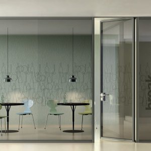 Giano container with fully extending drawer and glass bottom