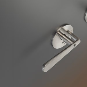 Lutezia by Cea Design dual handle tap in satin stainless steel on washbasin