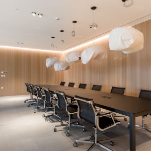 Director's cabin furnished with Nulite chairs by Luxy