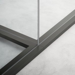 M3 partition with slim posts and single glazing