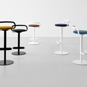 MAK bar stools by Lapalma in a large office cafeteria