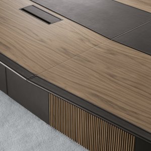 Grey stained veined black walnut veneer