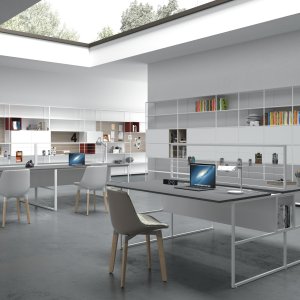 Single 20.Venti desk by MDF Italia with matt Fenix top