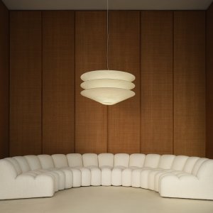 Array side table between two upholstered modules