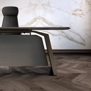 Metar sideboard with three modules in Carbon oak