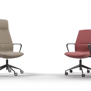 Synua bronze armrest against a walnut boardroom table