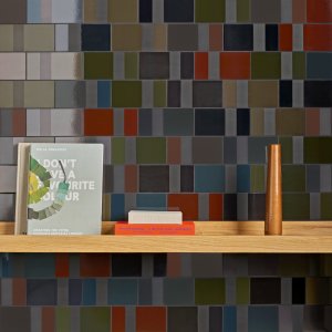 Washroom clad in Diarama by Hella Jongerius