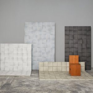 Cafeteria wall in Aurore Light Green Grid L by Mutina