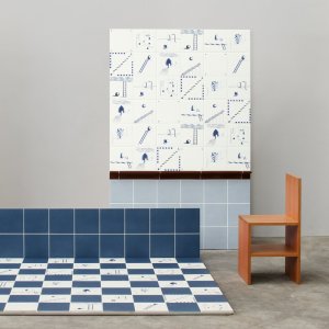 Dintorni porcelain floor by Mutina with coloured geometric patterns
