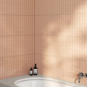 Punto Down Matt Red, matt red listel with recessed dot