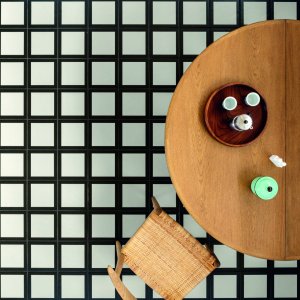 Office reception with Mattonelle Margherita patterned tile flooring