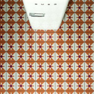 Parallel Orange half-size format from Mattonelle Margherita by Mutina