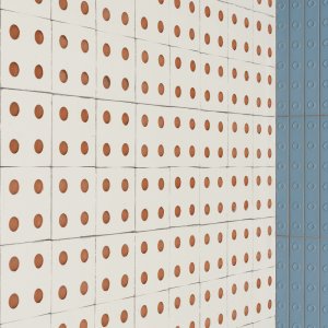 Bloc outdoor wall in natural terracotta on a verandah
