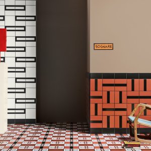 Frame Terracotta half-size format from Mattonelle Margherita by Mutina