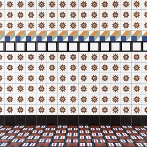 Spring Terracotta pattern in vitrified glazed porcelain, Mattonelle Margherita