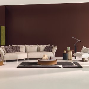 Reclining backrests of the Cierre Nuvola sofa