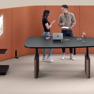 Otto four-seat bench by Martex with rounded screens