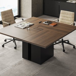 Brushed bronze aluminium structure on the Ono desk