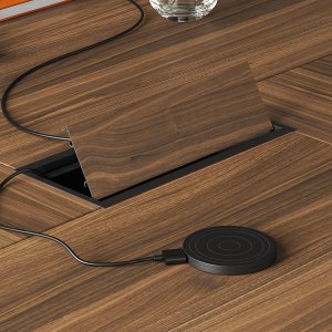 Ono Panel square meeting table 160 x 160 cm in walnut