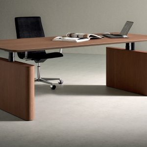 Otto bench by Martex with two facing workstations merged into one top