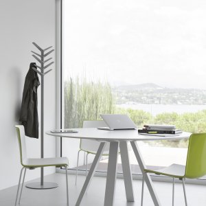 Linoleum top on a Pedrali Arki-Table conference table