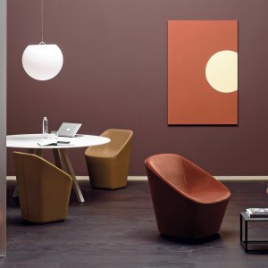 Round Arki-Table ARK/2 on a steel cross base