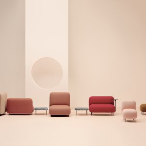 The Buddy family by Pedrali: ottomans, islands, sofas and Buddyhub