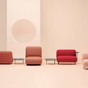 The Buddy family by Pedrali: ottomans, islands, sofas and Buddyhub