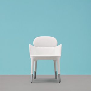 Ester 698 stool with steel footrest at a high table