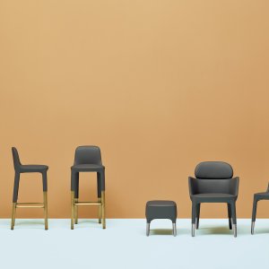Ester 690 armchair by Pedrali with die-cast aluminium legs