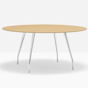 Two rows of Rizz office tables by Pedrali in an open-plan office