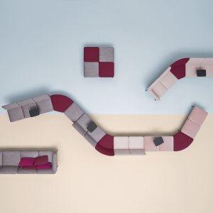 Social by Pedrali upholstered in category G wool fabric