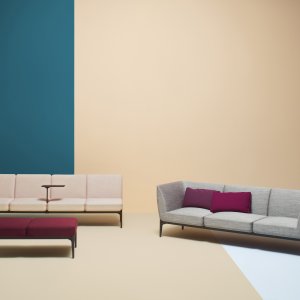 Visitor chairs and waiting area seating Social by Pedrali in a hotel lobby in India