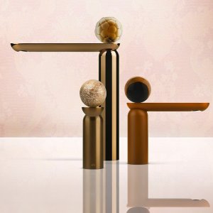 Metal pearl on the Perle basin mixer by Gessi