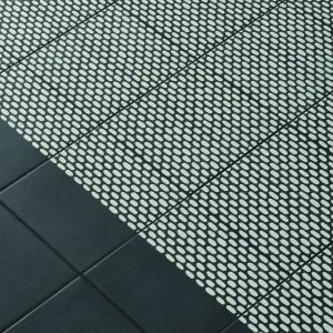 Tape collection Mesh Blue graphic in glazed stoneware