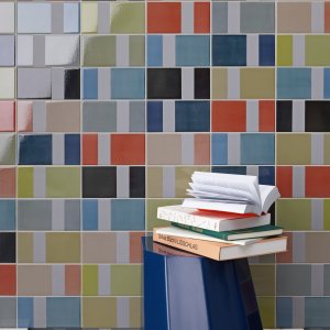 Lobby with a painterly Diarama feature wall