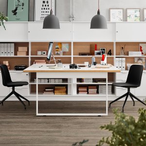 Pigreco workstation desks sharing one central beam