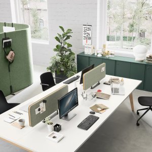 Biblos bookcase separating Pigreco work areas