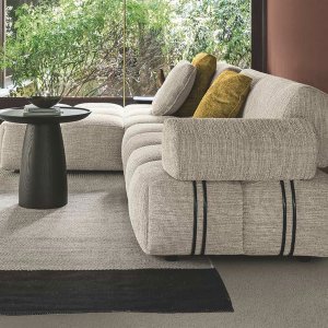 Flexteam Qubik chaise longue with armrest on the left