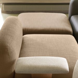 Lumbar cushion 82 cm wide resting on the backrest of a One Hundred seat
