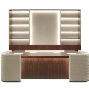 Quilted leather side of the Royal executive table
