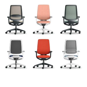 se:flex chairs with sand slim upholstery along a benching system
