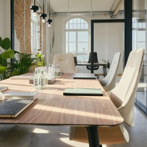 se:mission used as a visitor chair beside a desk