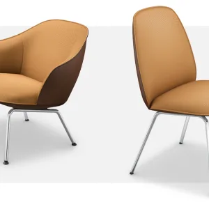 Visitor chairs from the se:café family by Sedus at a café table in an office reception