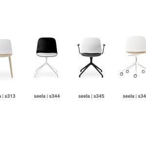 Fully upholstered Seela chair in a boardroom